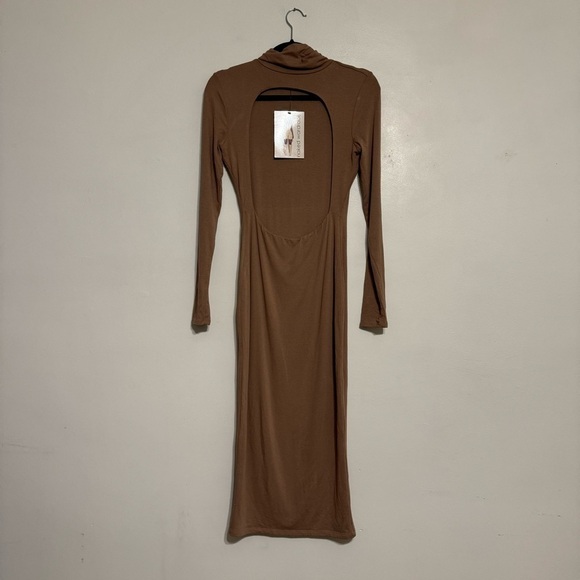 Naked Wardrobe Bodycon Mock Neck Long Sleeve Midi Dress - Size XL - Picture 3 of 7